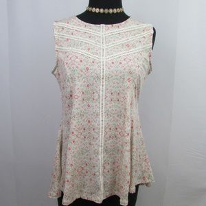 Cocomo Petite Geometric Sleeveless Blouse Shirt M